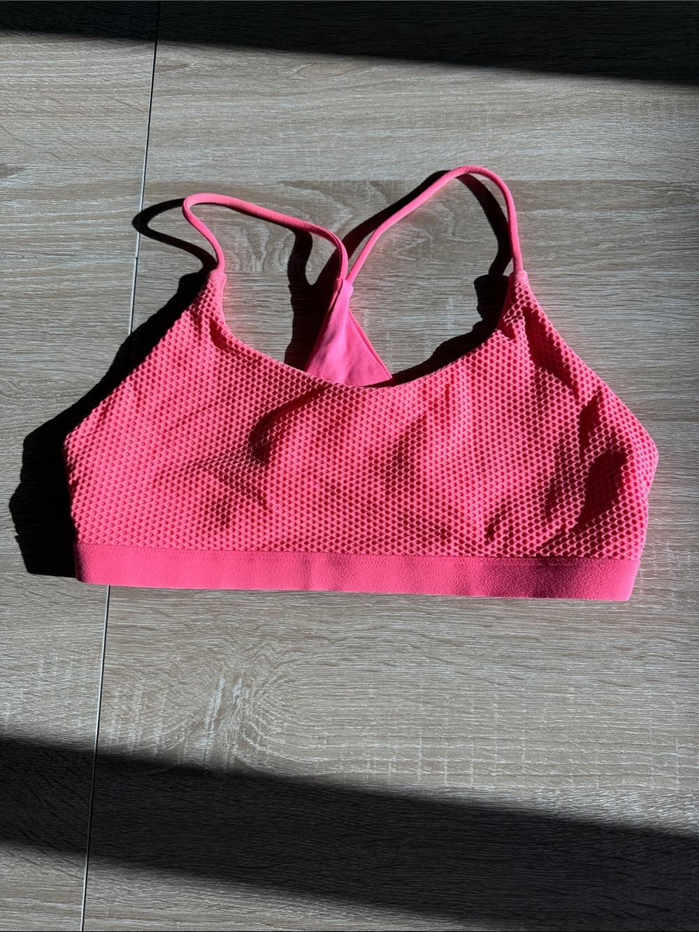 Lorna Jane Neon Pink Mesh Light Support Sports Bra